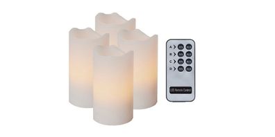 4er Set LED Advents-Kerzen Weiß, mit Fernbedienung