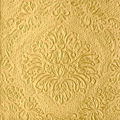 Servietten Papier 33x33cm mit Ornamenten geprägt 20 Stück Gold