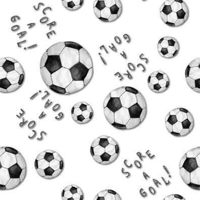 Servietten Papier 33x33cm 3-lagig Fußball 20 Stück weiß / schwarz