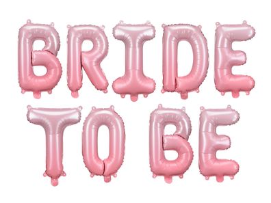 Girlande aus Folienballons 340x35cm Bride to be Buchstaben Rosa