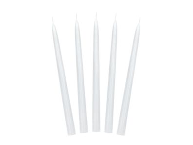 Spitzkerzen 24cm Wachs 10 Stück Weiß matt