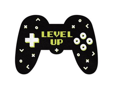 Servietten Gamepad 11,5x16cm 12 Stück Schwarz