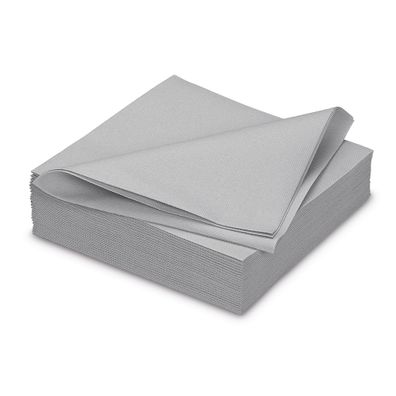 Servietten stoffähnlich 40x40cm 25 Stück Silber / Grau