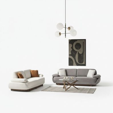 Sofagarnitur Polstermöbel Sofa Set Wohnzimmer Designer 3 + 3 Couch Sofas