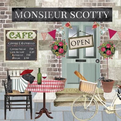 Servietten Papier 33x33cm 3-lagig Cafe in Frankreich Motiv 20 Stück