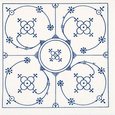 Servietten Papier 33x33cm 3-lagig Indisch Blau Ornament 20 Stück