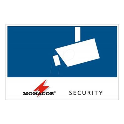 Warnaufkleber Monacor CCTV-LABL/OS außenklebender Video-Aufkleber
