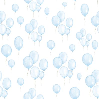 Servietten Papier 33x33cm 3-lagig Luftballons 20 Stück Hellblau