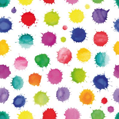 Servietten Papier 33x33cm 3-lagig Farbklecks 20 Stück Bunt