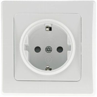 DELPHI Steckdose 230V Schutzkontakt, Unterputz, weiß