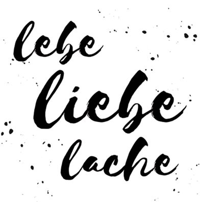 Servietten Papier 33x33cm mit Spruch Motiv 20 Stück Weiß / Schwarz