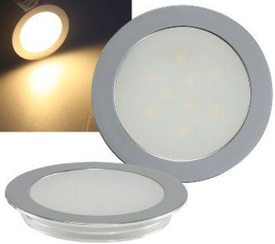 LED Einbauleuchte EBL Slim IP67,1W, 50lm, Alu matt, warmweiß, Ø55mm