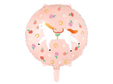 Folienballon Pferd Motiv 35cm Zartrosa Pastell