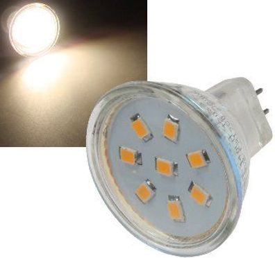 MR11 Strahler, 8 SMD LED warmweiß, 140lm, 12V/2W