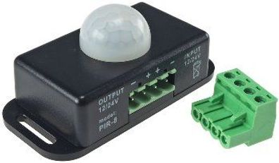 Bewegungsmelder 12-24V=, 6A IP20, bis 8m Reichweite, 60°, 1-10min