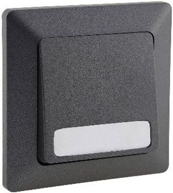 MILOS Taster mit Namensschild Anthrazit 0-250V /10A inkl. Rahmen, UP