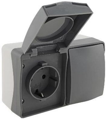 NUQUI Feuchtraum Kombi Schalter&Steckdose IP54, 250V
