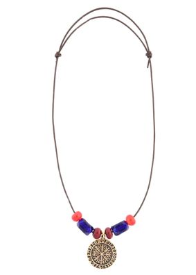 Glasperlenkette mit Vegvisir-Anhänger