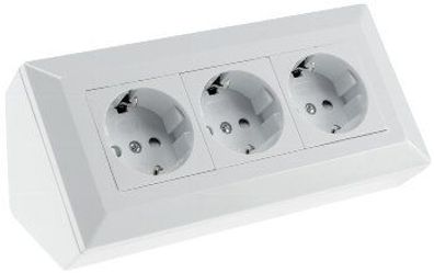 DELPHI Steckdosenblock 3-fach, Weiß, 250V/16A, Aufbaumontage