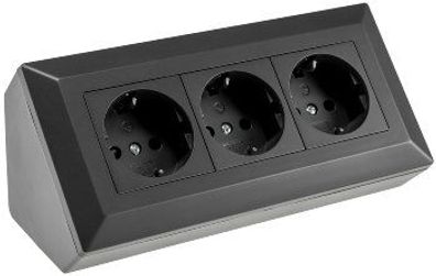 Delphi Steckdosenblock 3-Fach, schwarz, 250V/16A
