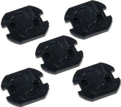 Einsteckschutz für Steckdosen, Schwarz mit Drehmechanik, 5er-Set