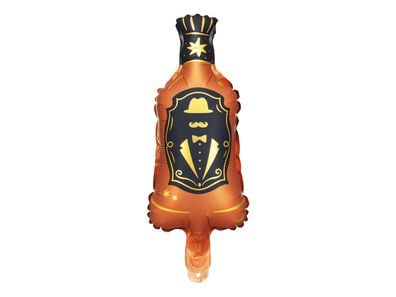 Folienballon Whiskey Flasche 27x12cm Braun / Schwarz