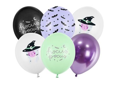 Luftballons Hocus Pocus Hexen 30cm 6er Set Farbmix