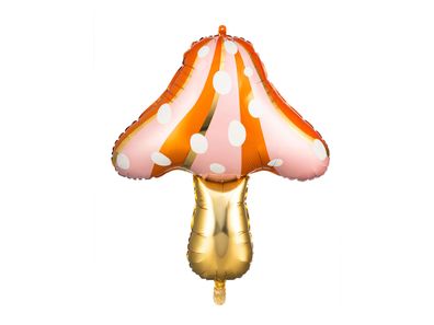 Folienballon Pilz 66x75cm Gold / Orange