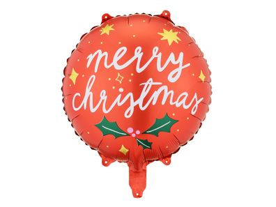 Folienballon Merry Christmas 35cm Rot / Weiß