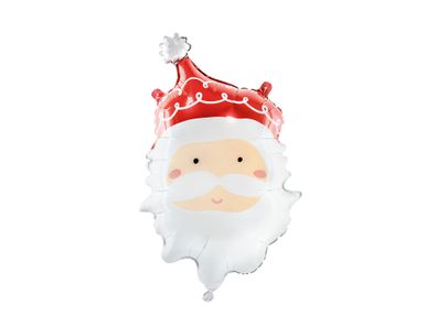 Folienballon Weihnachtsmann 37x60cm Rot / Weiß