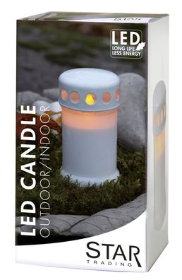 LED-Windlicht , lackernd, Farbe : weiss, ca. 14 x