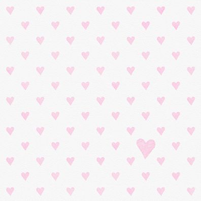 Servietten Papier 33x33cm 3-lagig Herzen Motiv 20 Stück Weiß / Rosa
