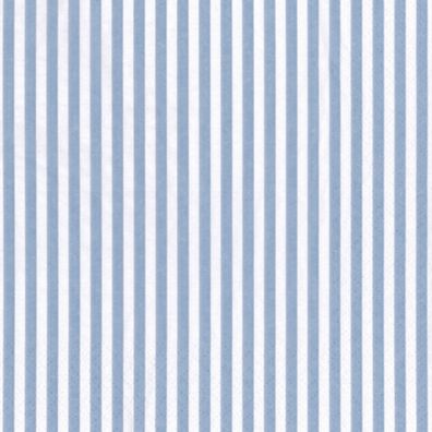 Servietten Papier 33x33cm 3-lagig Streifen Muster 20 Stück Blau / Weiß