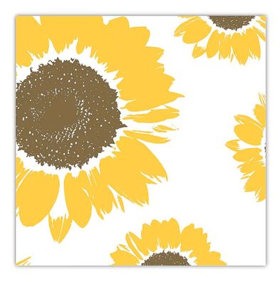 Servietten 33x33cm 3-lagig Sonnenblumen Motiv 20 Stück Gelb / Braun