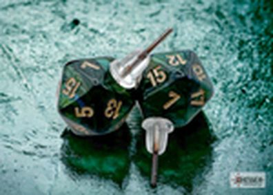 Ohrstecker - w20 Scarab Jade