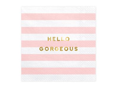 Servietten Papier 33x33cm Hello Gorgeous 20 Stück Rosa / Weiß