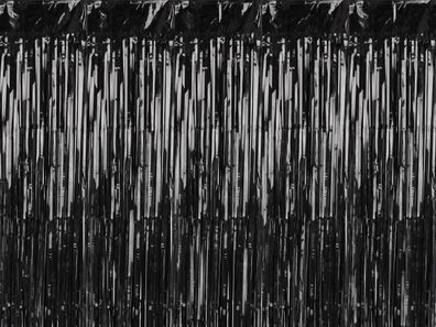Lametta Vorhang 100x200cm Schwarz