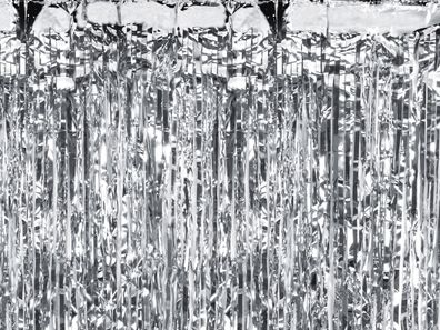 Lametta Vorhang 100x200cm Silber