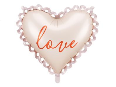 Folienballon Herz 50x47cm mit Schriftzug Love