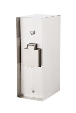 ORIO 3-fach Steckdosensäule eckig in Eisen gebürstet mit Sensor, IP44