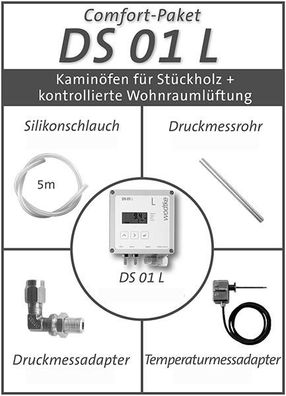 Schabus Comfort-Paket DS01 L für Stückholz-Öfen, Dunstabzug