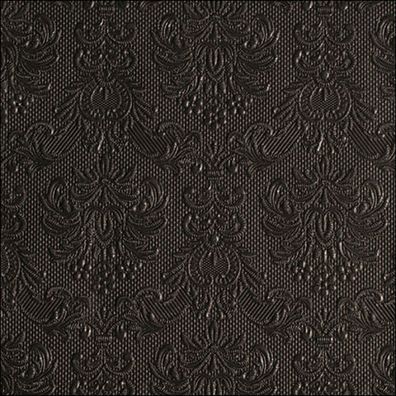 Servietten Papier 33x33cm Elegance geprägt 15 Stück Schwarz