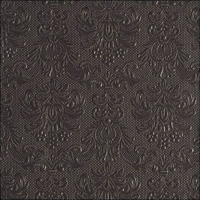 Servietten Papier 33x33cm Elegance geprägt 15 Stück Dunkelgrau