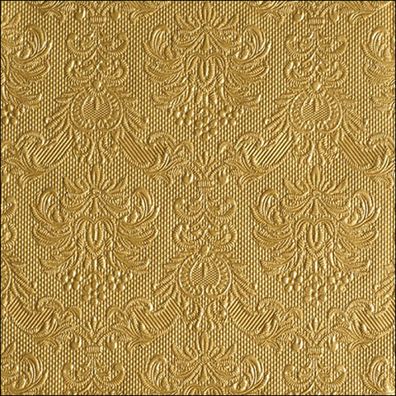 Servietten Papier 33x33cm Elegance geprägt 15 Stück Gold