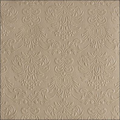 Servietten Papier 33x33cm Elegance geprägt 15 Stück Taupe