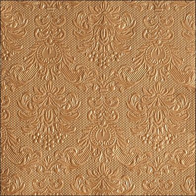 Servietten Papier 33x33cm Elegance geprägt 15 Stück Bronze