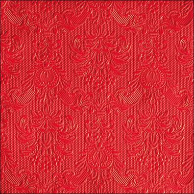 Servietten Papier 33x33cm Elegance geprägt 15 Stück Rot