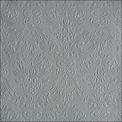 Servietten Papier 33x33cm Elegance geprägt 15 Stück Grau