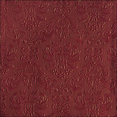 Servietten Papier 33x33cm Elegance geprägt 15 Stück Bordeaux