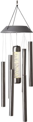 LED-Solar-Windspiel, Edelstahl, 1 warm white LED, 35 cm
